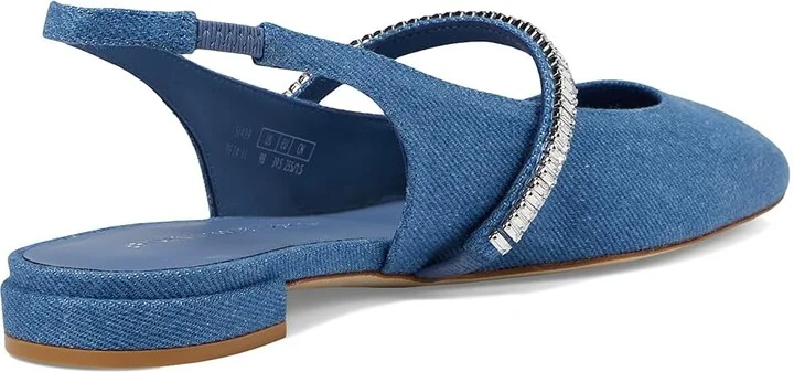 Stuart Weitzman Stefanie Slingback Flat Women's Flat Shoes Washed/Clear : 5.5 M, Leather - Image 4