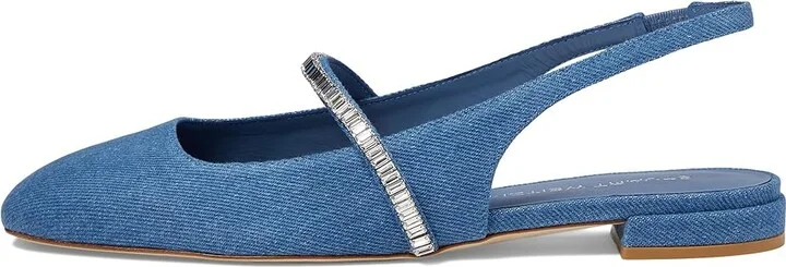 Stuart Weitzman Stefanie Slingback Flat Women's Flat Shoes Washed/Clear : 5.5 M, Leather - Image 5