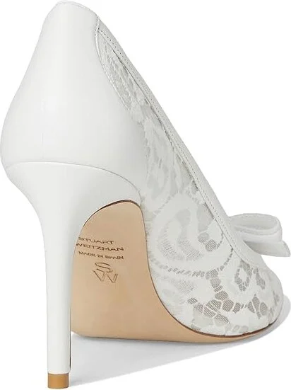 Stuart Weitzman Stuart Felicity 85 High Women's Heels White : 11 M, Leather - Image 4