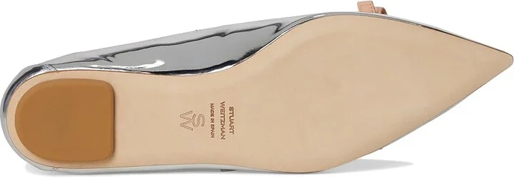 Stuart Weitzman Stuart Felicity Mary Jane Women's Flat Shoes Silver/Poudre : 6.5 M, Leather - Image 3
