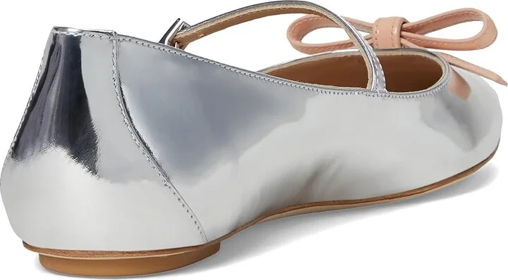 Stuart Weitzman Stuart Felicity Mary Jane Women's Flat Shoes Silver/Poudre : 6.5 M, Leather - Image 4