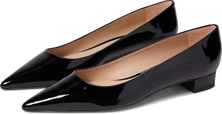 Stuart Weitzman Stuart Flat Women's Shoes Black : 6 B, Leather