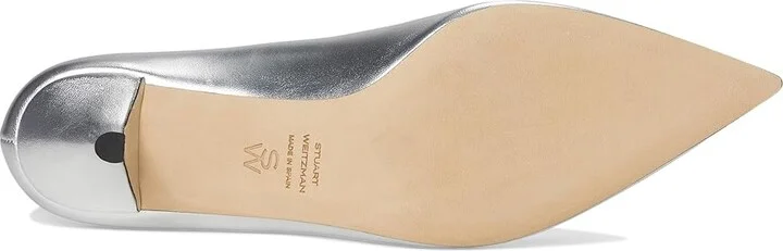 Stuart Weitzman Stuart Power 50 High Women's Heels Silver : 8 M, Leather - Image 3