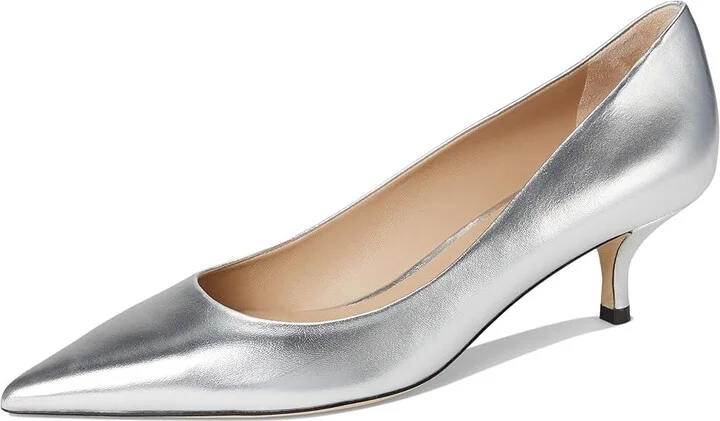 Stuart Weitzman Stuart Power 50 High Women's Heels Silver : 8 M, Leather - Image 5
