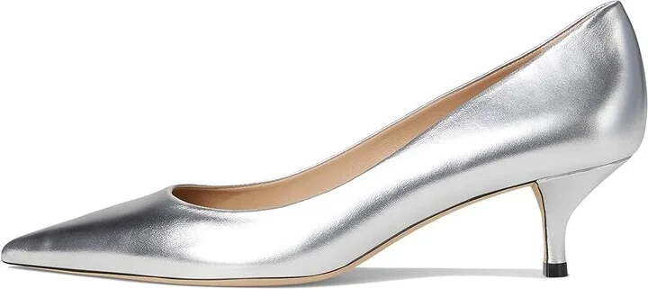 Stuart Weitzman Stuart Power 50 High Women's Heels Silver : 8 M, Leather - Image 6