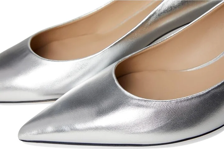Stuart Weitzman Stuart Power 50 High Women's Heels Silver : 8 M, Leather - Image 7