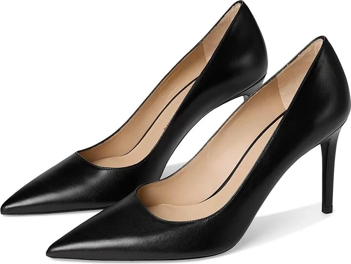 Stuart Weitzman Stuart Power 85 High Women's Heels Black 1 : 6 M, Leather