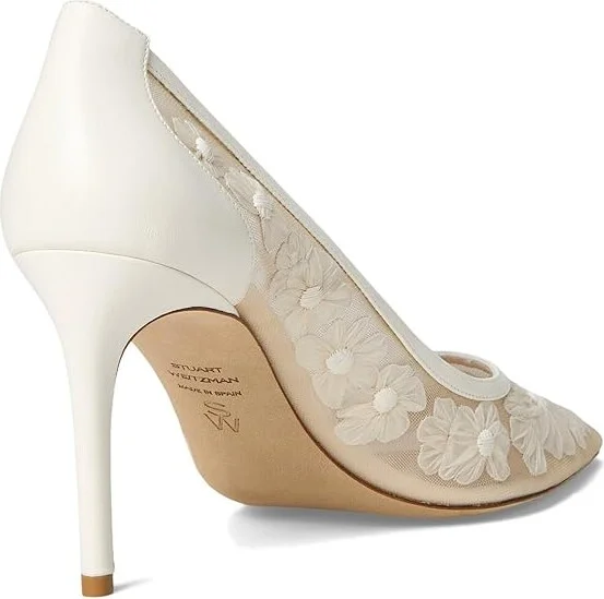 Stuart Weitzman Stuart Power 85 High Women's Heels Cream : 11 M, Leather - Image 4