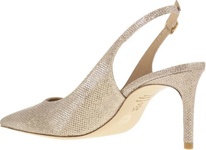 Stuart Weitzman Stuart Power - Metallised Fabric Slingback - Image 3
