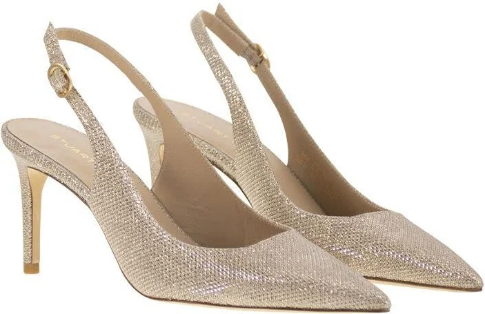 Stuart Weitzman Stuart Power - Metallised Fabric Slingback - Image 4