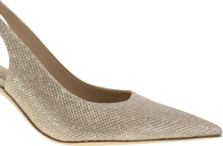 Stuart Weitzman Stuart Power - Metallised Fabric Slingback - Image 6