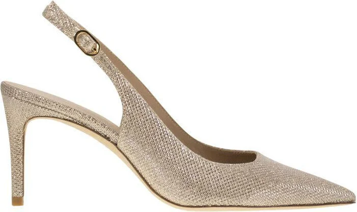 Stuart Weitzman Stuart Power - Metallised Fabric Slingback