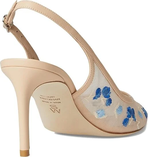 Stuart Weitzman Stuart Power Slingback 75 High Women's Heels Cielo Multi/Barely Beige : 11 M, Leather - Image 4