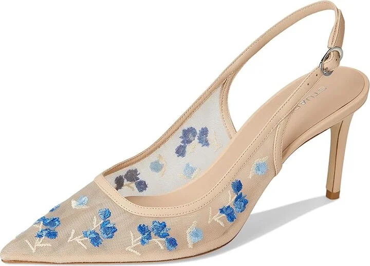 Stuart Weitzman Stuart Power Slingback 75 High Women's Heels Cielo Multi/Barely Beige : 11 M, Leather - Image 5