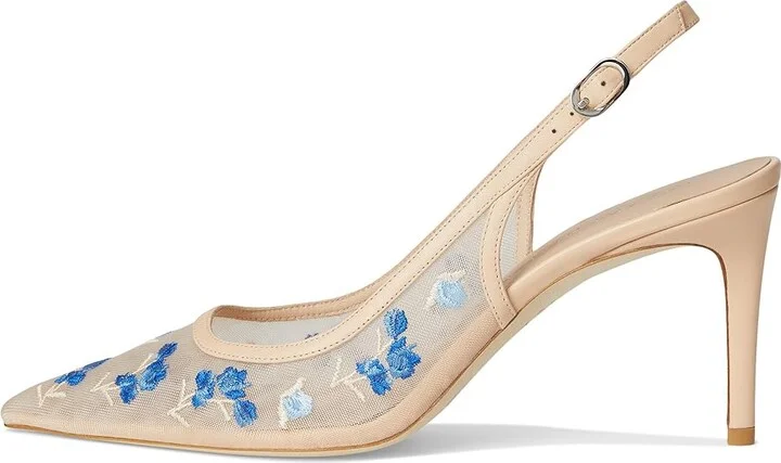 Stuart Weitzman Stuart Power Slingback 75 High Women's Heels Cielo Multi/Barely Beige : 11 M, Leather - Image 6