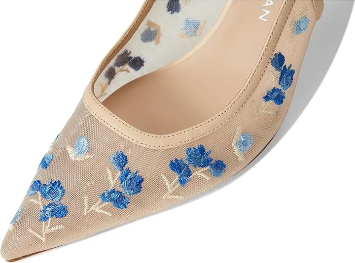Stuart Weitzman Stuart Power Slingback 75 High Women's Heels Cielo Multi/Barely Beige : 11 M, Leather - Image 7