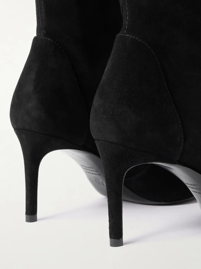 Stuart Weitzman - Stuart Power Suede Ankle Boots - Black - Image 4