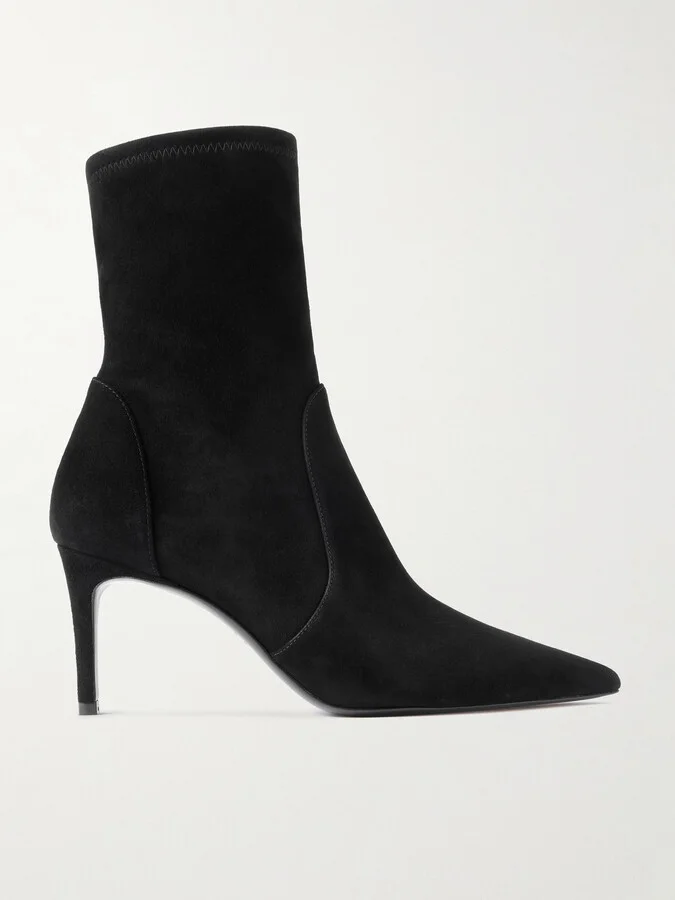 Stuart Weitzman - Stuart Power Suede Ankle Boots - Black