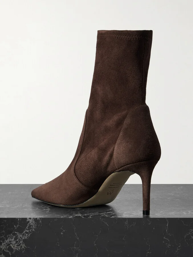 Stuart Weitzman - Stuart Power Suede Ankle Boots - Brown - Image 3