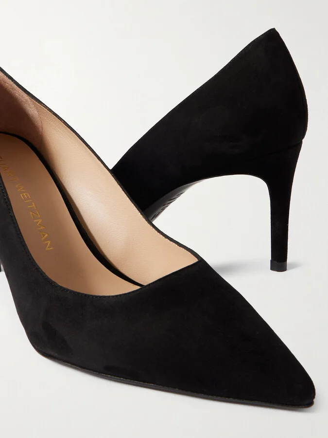 Stuart Weitzman - Stuart Power Suede Pumps - Black - Image 4