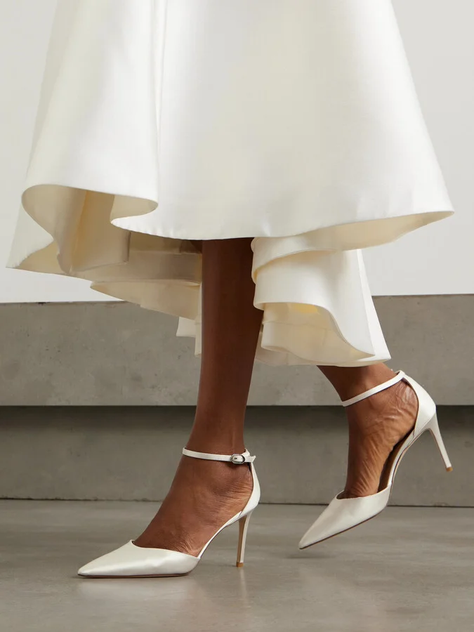 Stuart Weitzman - Stuart Satin Pumps - Cream - Image 2