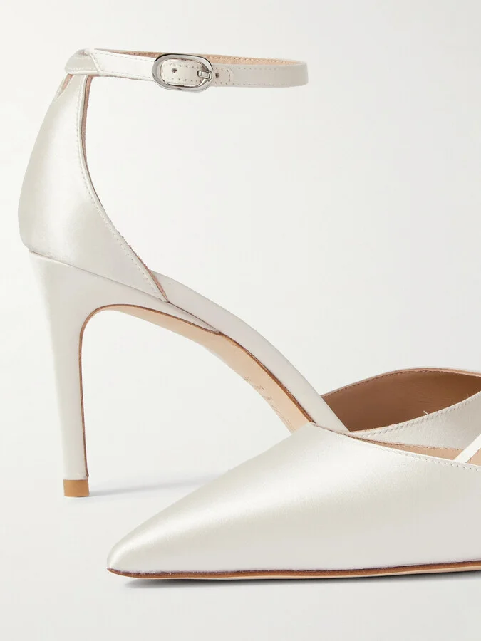 Stuart Weitzman - Stuart Satin Pumps - Cream - Image 4