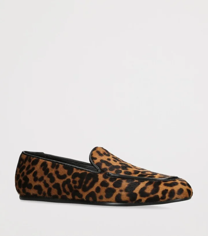 Stuart Weitzman Suede Leopard Brooks Loafers - Image 3