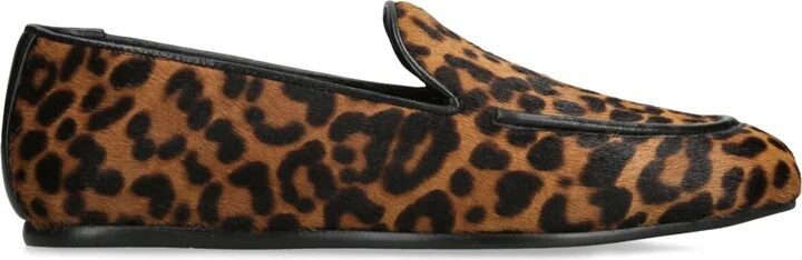 Stuart Weitzman Suede Leopard Brooks Loafers