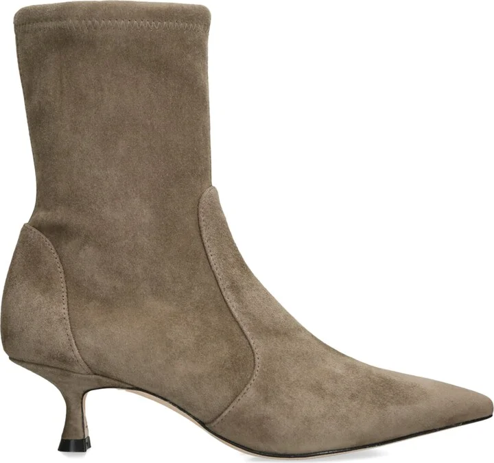 Stuart Weitzman Suede Naomi Ankle Boots 50
