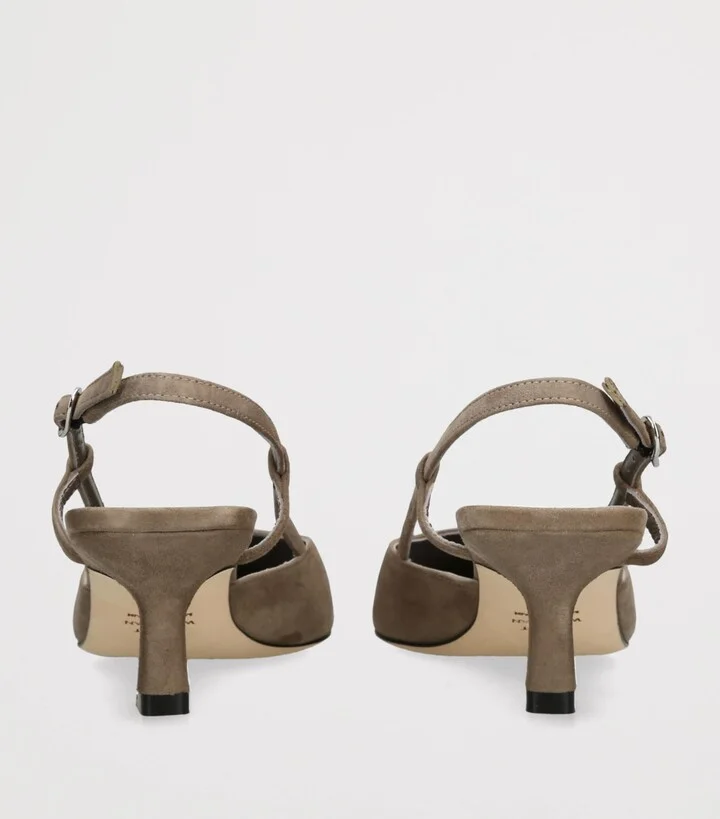 Stuart Weitzman Suede Vinnie Slingback Pumps 50 - Image 2