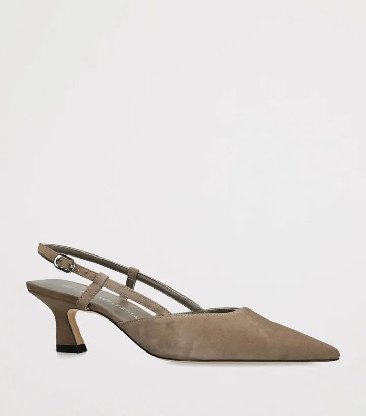 Stuart Weitzman Suede Vinnie Slingback Pumps 50 - Image 3