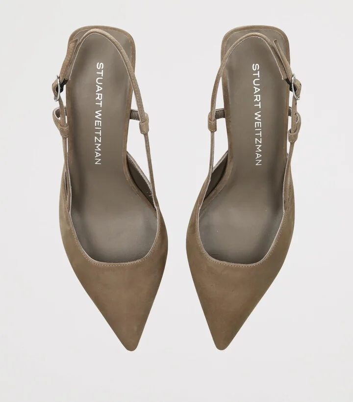 Stuart Weitzman Suede Vinnie Slingback Pumps 50 - Image 4