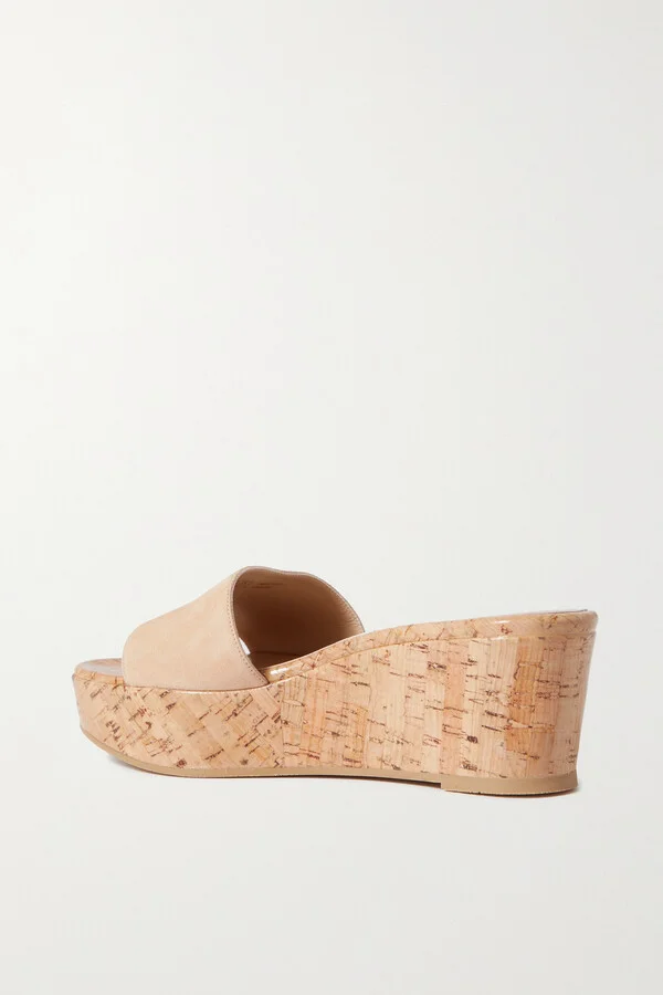 Stuart Weitzman - Summer Suede Wedge Sandals - Neutrals - Image 3