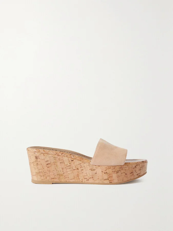 Stuart Weitzman - Summer Suede Wedge Sandals - Neutrals