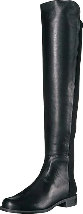 Stuart Weitzman The 5050 Boot Women's Pull-on Boots Black Nappa/Stretch Gabardine : 4 N - Image 2