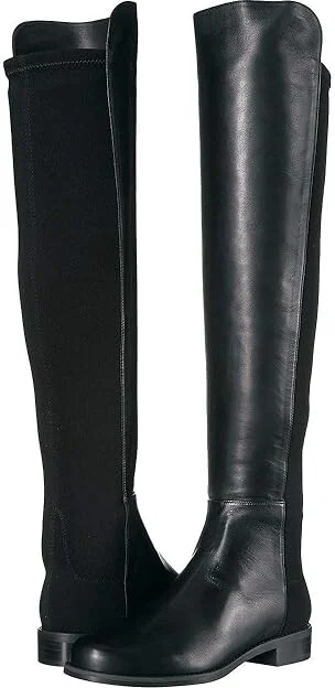 Stuart Weitzman The 5050 Boot Women's Pull-on Boots Black Nappa/Stretch Gabardine : 4 N