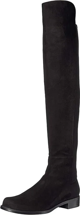 Stuart Weitzman The 5050 Boot Women's Pull-on Boots Black Suede/Stretch Gabardine : 4 W - Image 2