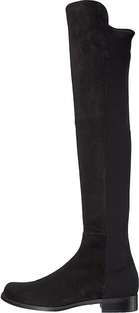 Stuart Weitzman The 5050 Boot Women's Pull-on Boots Black Suede/Stretch Gabardine : 4 W - Image 7