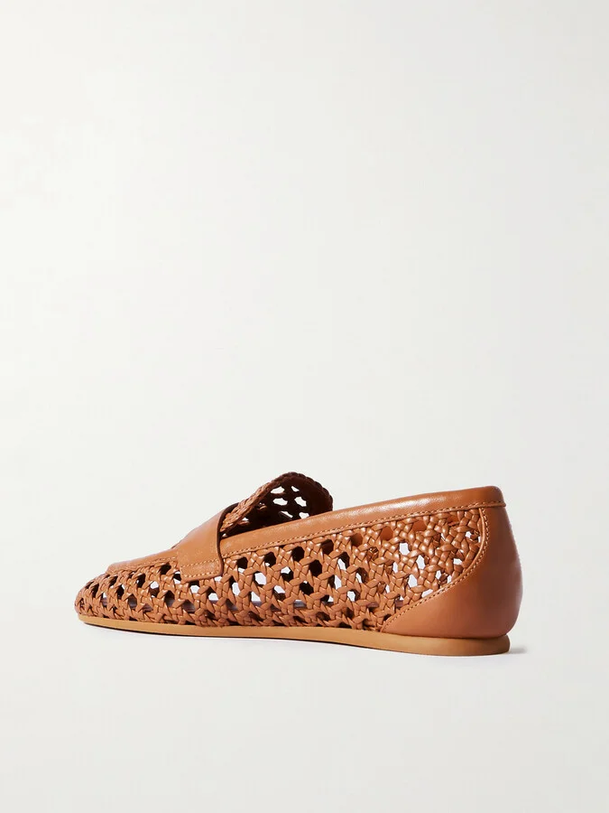 Stuart Weitzman - Thea Woven Leather Loafers - Brown - Image 3