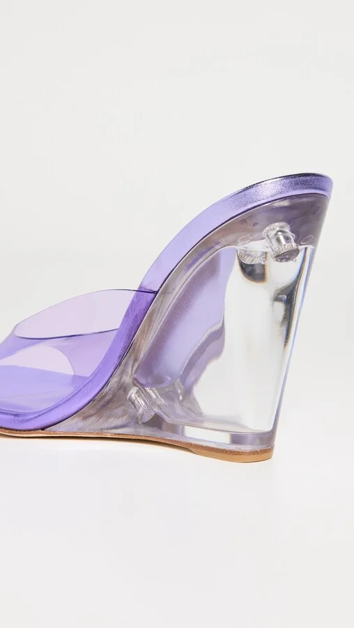 Stuart Weitzman Tia 100mm Lucite Wedge Sandals - Image 4