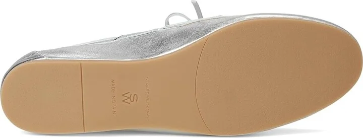 Stuart Weitzman Tinsley Moccasin Women's Shoes Silver : 8.5 M, Leather - Image 3