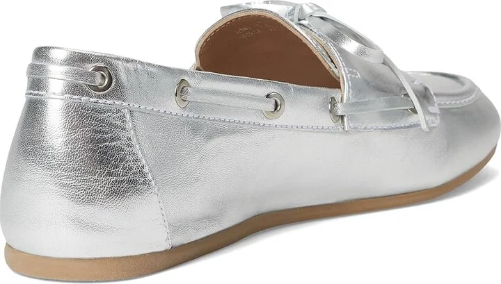 Stuart Weitzman Tinsley Moccasin Women's Shoes Silver : 8.5 M, Leather - Image 4