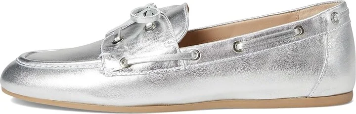 Stuart Weitzman Tinsley Moccasin Women's Shoes Silver : 8.5 M, Leather - Image 6