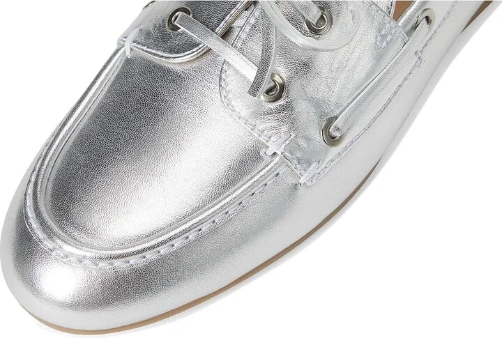 Stuart Weitzman Tinsley Moccasin Women's Shoes Silver : 8.5 M, Leather - Image 7