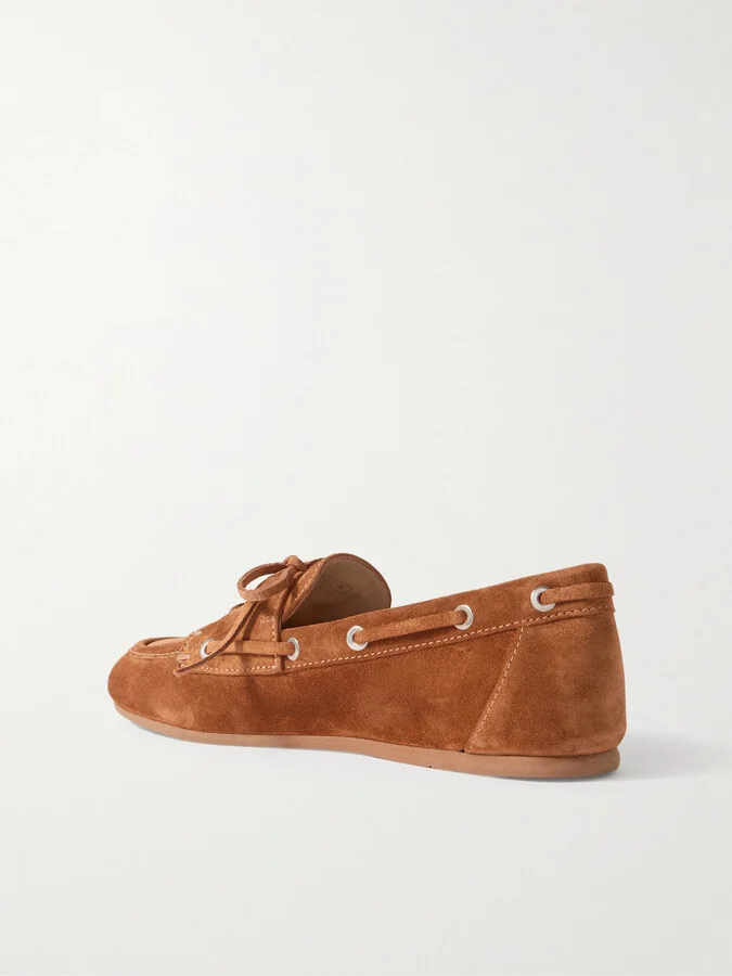 Stuart Weitzman - Tinsley Suede Loafers - Brown - Image 3