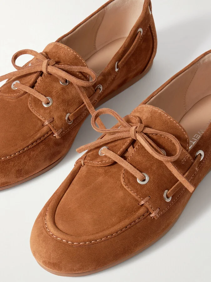 Stuart Weitzman - Tinsley Suede Loafers - Brown - Image 4
