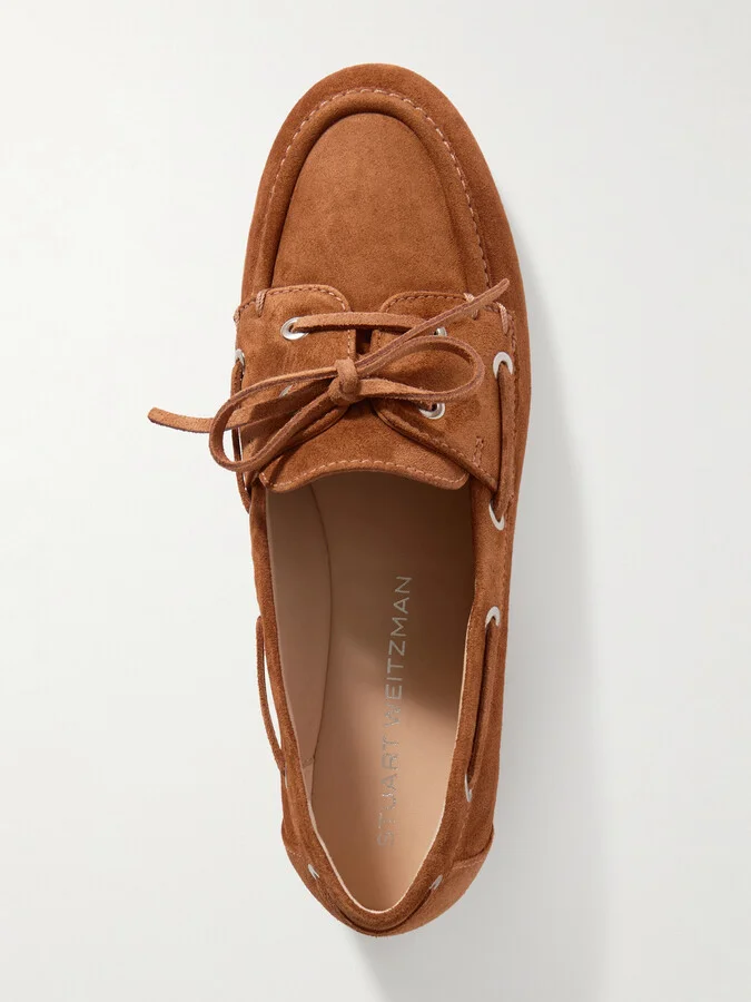 Stuart Weitzman - Tinsley Suede Loafers - Brown - Image 5