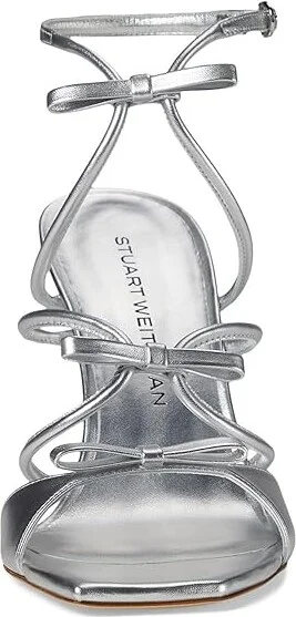 Stuart Weitzman Tully 100 Sandal Women's Sandals Silver : 8 M, Leather - Image 2