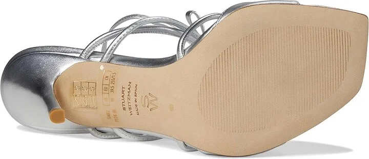 Stuart Weitzman Tully 100 Sandal Women's Sandals Silver : 8 M, Leather - Image 3