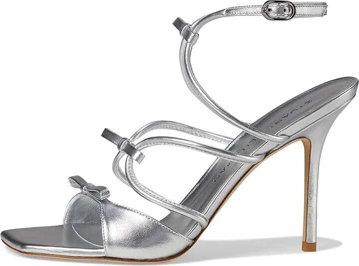 Stuart Weitzman Tully 100 Sandal Women's Sandals Silver : 8 M, Leather - Image 5
